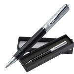 Ballpen with silver top Black