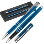 Writing set with ball pen and rollerball pen Aztec blue
