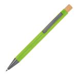 pen made from recycled aluminium with bamboo pusher Apple green