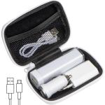 Travel Set Powerbank, EU-Stecker und USB Ladegerät Weiß