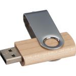 Twist USB Stick with light wood cover Brown