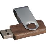 Twist USB Stick with dark wood cover Brown