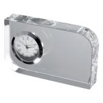 Glass block with small clock Transparent