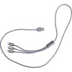Extralong charging cable, USB, Micro-USB, C-Type and light Convoy grey