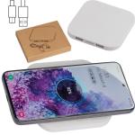 Wireless charger with 2 USB ports White