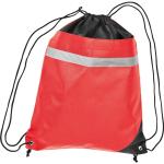 Non Woven Gymbag mit reflektierendem Streifen Rot