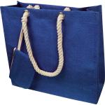 Jutetasche mit Kordelgriffen Blau
