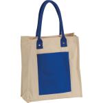 Canvas shopper with long handles Aztec blue