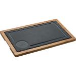 Serving board, slate/wood Black