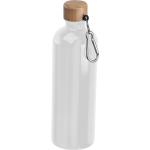 Edelstahltrinkflasche mit Karabiner, 750ml Weiß
