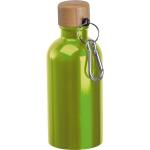 Edelstahltrinkflasche mit Karabiner, 400ml Apfelgrün