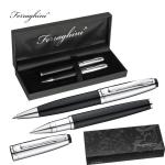 Ferraghini writing set with a ball pen and a rollerball pen Black