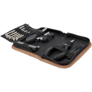 Spike 24-piece RCS recycled plastic tool set with cork pouch 