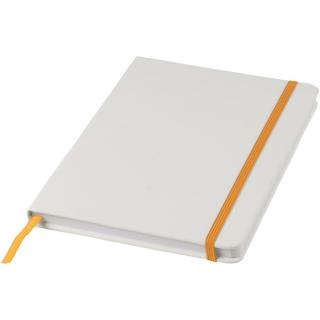 Spectrum weißes A5 Notizbuch mit farbigem Gummiband 