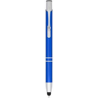 Moneta anodized aluminium click stylus ballpoint pen (blue ink) Dark blue