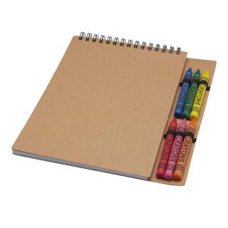 Doodle A5 spiral soft cover notebook and crayon set 