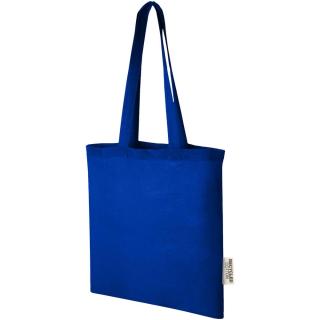 Madras 140 g/m2 GRS recycled cotton tote bag 7L Dark blue