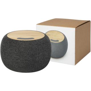 Ecofiber bamboo/RPET Bluetooth® speaker and wireless charging pad 