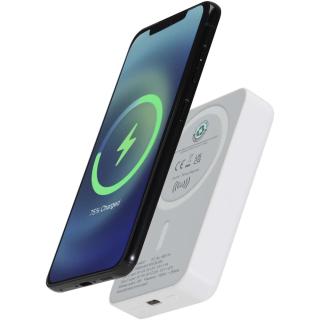 Acrab 15 W 10.000 mAh magnetische kabellose Powerbank mit 20 W PD aus recyceltem Kunststoff Weiß