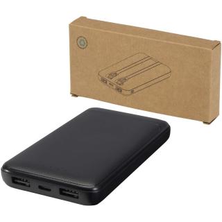 Adhil 10 W 10.000 mAh Powerbank aus recyceltem Kunststoff mit 2 integrierten Kabeln 