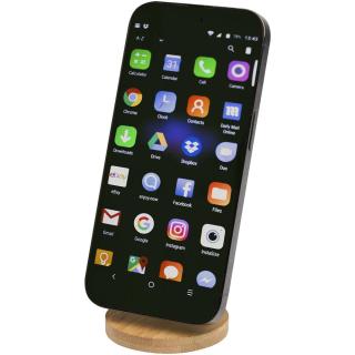 Alcor recycled plastic foldeable magnetic phone stand with bamboo details 