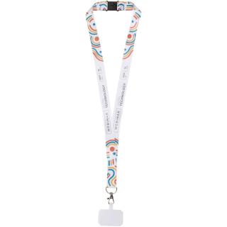 Addie RPET Sublimation Lanyard mit Telefonhalterung und Sicherheitsverschluss 