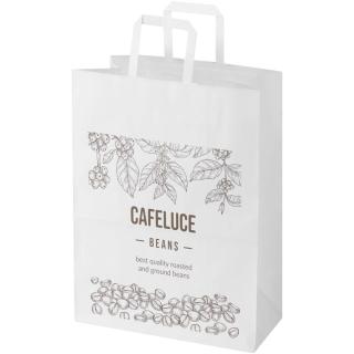 Kraft 80-90 g/m2 paper bag with flat handles - 32 x 17 x 39 cm White