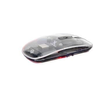 SCX.design O24 transparente wireless multimode 2.4 Ghz Bluetooth® Maus mit Leuchtlogo 