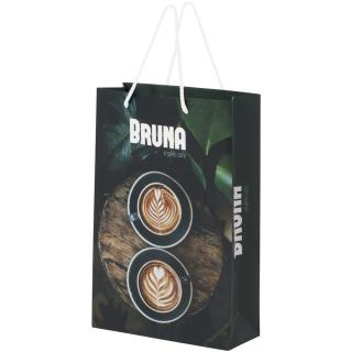 Handmade 170 g/m2 integra paper bag with plastic cord handles - 24 x 9 x 36 cm White