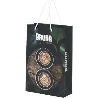 Handmade 170 g/m2 integra paper bag with plastic handles - large 