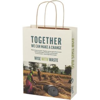 Agricultural waste 150 g/m2 paper bag with twisted handles - medium 