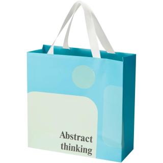 Smartfold 210 g/m² paper bag with ribbon handles and matt lamination -  31 x 12 x 31 cm White
