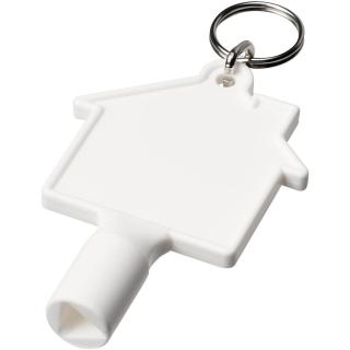 Maximilian Universalschlüssel in Hausform als Schlüsselanhänger aus recyceltem Kunststoff 