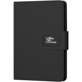 SCX.design O16 A5 Notizbuch mit Powerbank und Leuchtlogo 