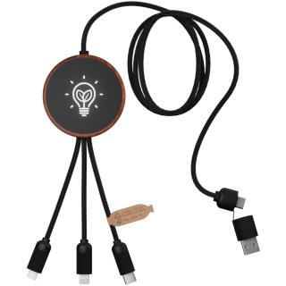 SCX.design C40 5-in-1 rPET light-up logo charging cable and 10W charging pad 