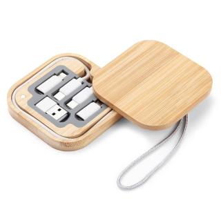 Bamboo Charging Cable 6-in-1 Square 