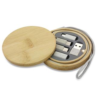 Bamboo Charging Cable 6-in-1 Round 