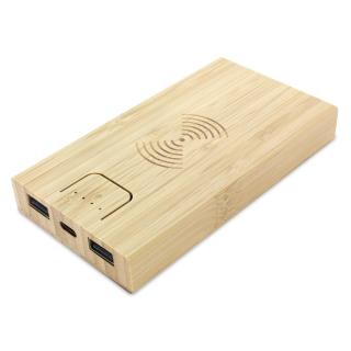 Powerbank BambooBoost mit Wireless Charger 