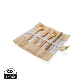 XD Collection Reusable bamboo travel cutlery set 