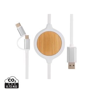 XD Collection 3-in-1 Kabel mit 5W Bambus Wireless Charger 