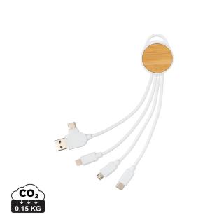 XD Collection rundes Ontario 6-in-1 Kabel aus RCS recyceltem Kunststoff 
