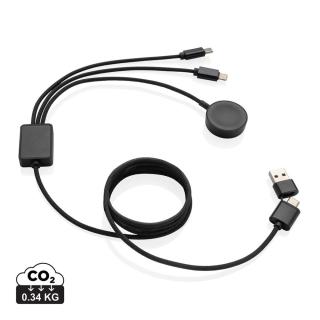 XD Xclusive Terra RCS rPET 6-in-1 charging cable with watch charger 