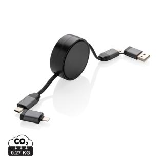 XD Xclusive Terra aufrollbares 6-in-1 45W-Kabel aus RCS recyc. Aluminium 