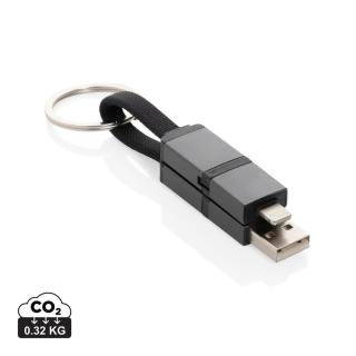 XD Xclusive Terra 4-in-1 Schnellladekabel für den Schlüsselbund aus rAlu 