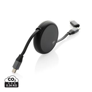 XD Xclusive Terra RCS recycled aluminium retractable 240W 2-in-1 cable 
