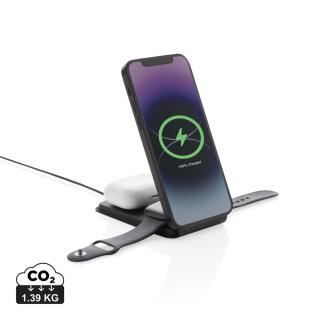 Swiss Peak 15W 3-in-1 magnetischer Wireles Charger aus rPU 