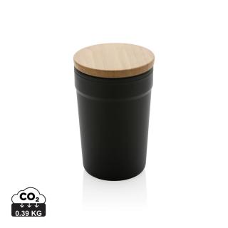 XD Collection GRS certified recycled PP mug with bamboo lid 