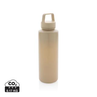 XD Collection RCS certified recycled PP water bottle with handle Brown