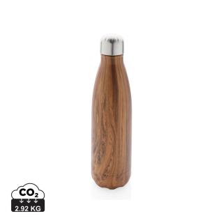 XD Collection Vacuum insulated stainless steel bottle with wood print 