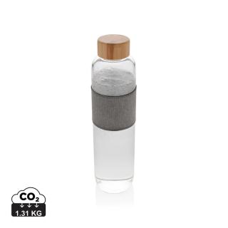 XD Collection Impact Borosilikat-Glasflasche mit Bambusdeckel 